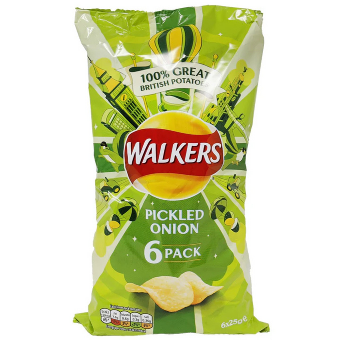 Walkers Crisps Pickled Onion - 6 Pack
