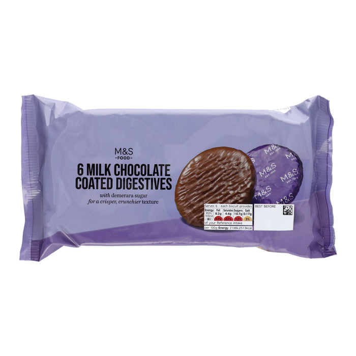 M&S 6 Milk Chocolate Digestives - 190g