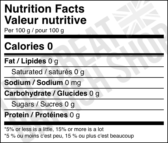 Barr Limeade - 330ml nutrition facts label / valeur nutritive
