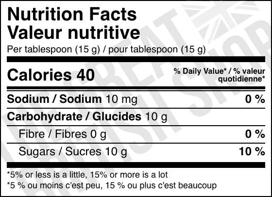 Morrisons Savers Marmalade - 420g nutrition facts label / valeur nutritive