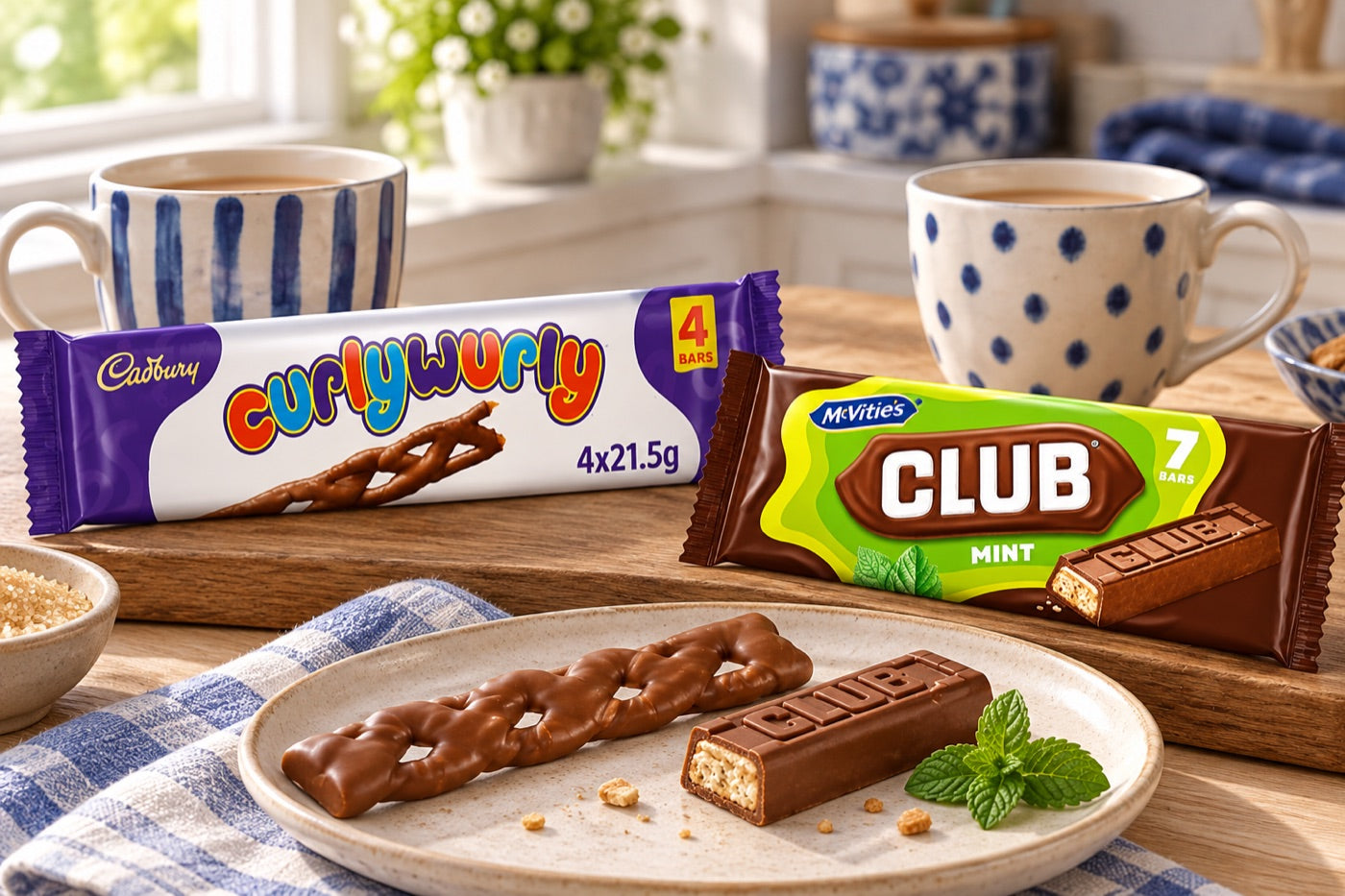 Oakville’s selection brings sweets and chocolate biscuits together with tea, gravy and a familiar can of Dandelion & Burdock arranged as a styled kitchen scene