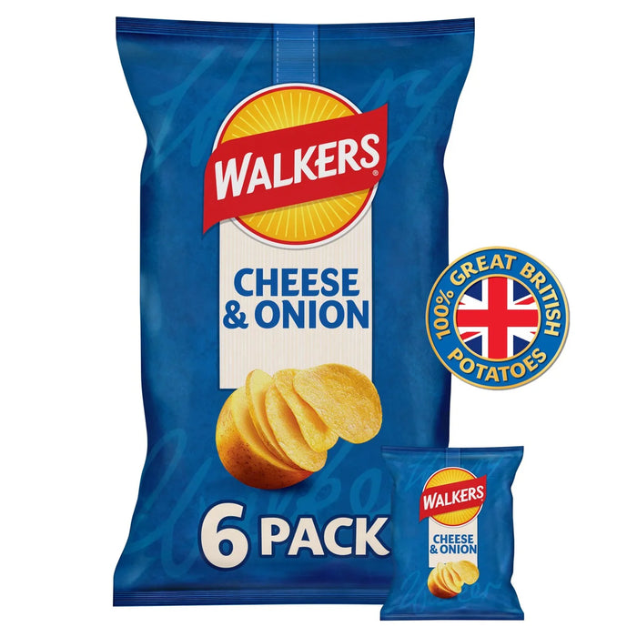 Walkers Crisps Cheese & Onion - 6 Pack