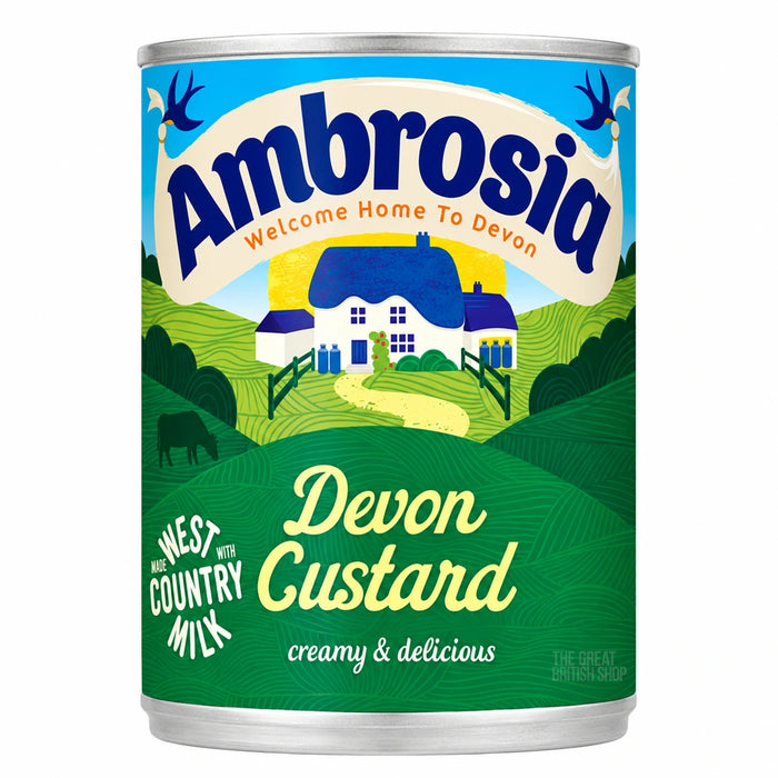 Ambrosia Devon Custard - 400g, front view of the product packaging