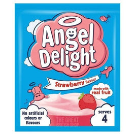 Angel Delight Strawberry 59g, front of the sachet showing the pink pack design.