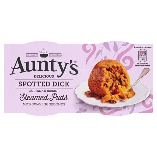 Aunty's Spotted Dick Pudding - 190g imported British grocery product available in Canada