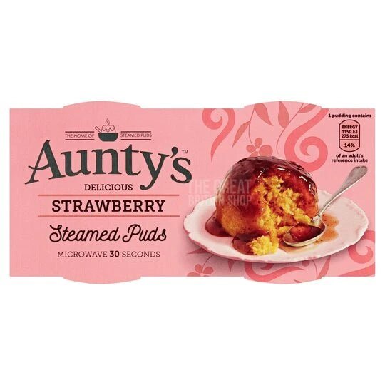 Aunty's Strawberry Pudding - 190g imported British grocery product available in Canada