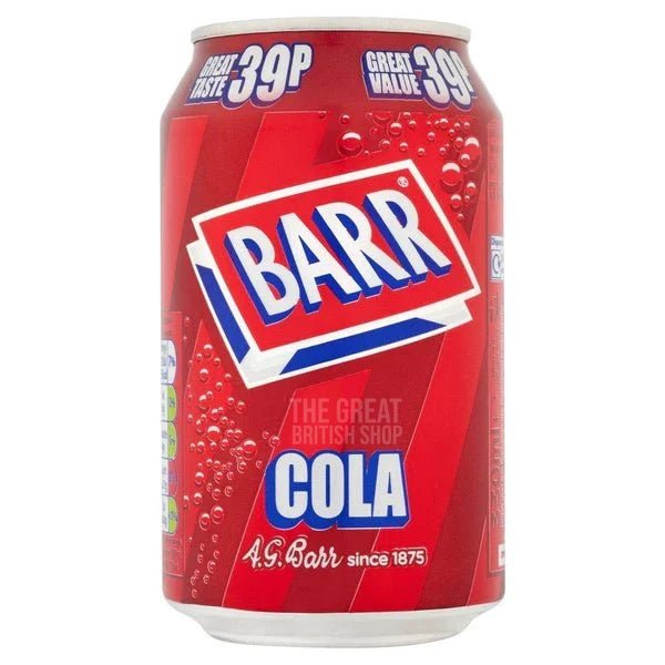 Barr Cola - 330ml imported British grocery product available in Canada