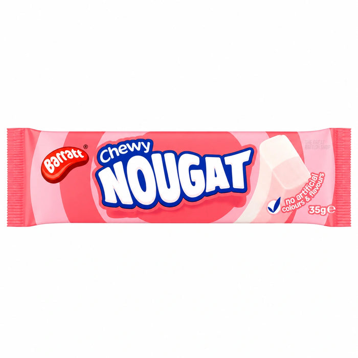 Barratt Chewy Nougat - 35g, front view of the product packaging