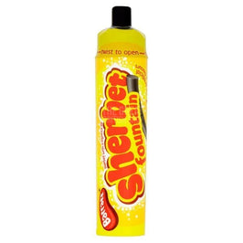 Barratt Sherbet Fountain 25g: the yellow tube with liquorice dip shown front on.