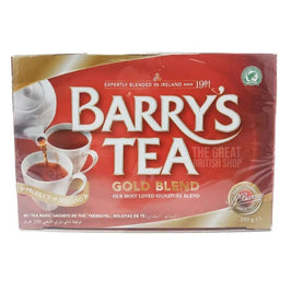 Barry's Gold Tea 80 Tea Bags: front of the box showing teapot pouring into cups.