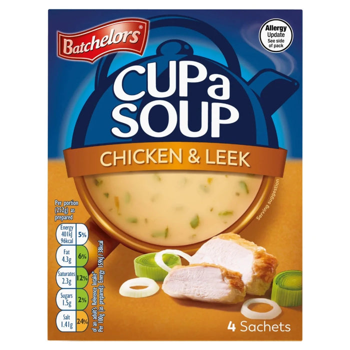 Batchelors Cup A Soup Chicken & Leek - 4 Pack imported British grocery product available in Canada