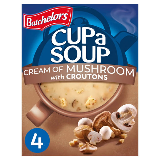 Batchelors Cup A Soup Cream of Mushroom - 4 Pack imported British grocery product available in Canada