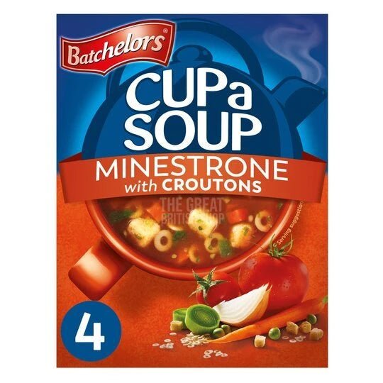 Batchelors Cup A Soup Minestrone with Croutons - 4 Pack imported British grocery product available in Canada