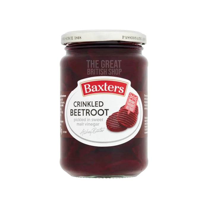 Baxters Crinkled Beetroot - 207g imported British grocery product available in Canada