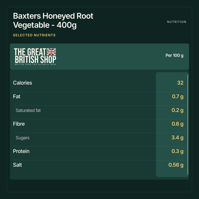 Baxters Honeyed Root Vegetable - 400g imported British grocery product available in Canada