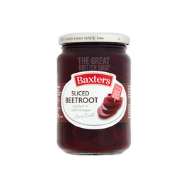 Baxters Sliced Beetroot 340g: the jar showing sliced beetroot in malt vinegar on the label.