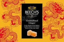 Beech's Crystallised Ginger 150g: front of the box showing pieces of crystallised ginger.
