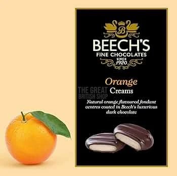 Beech's Dark Chocolate Orange Creams - 90g imported British grocery product available in Canada