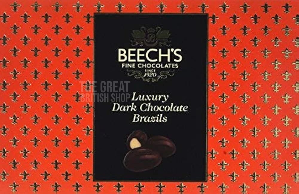 Beech's Luxury Dark Chocolate Brazils - 145g imported British grocery product available in Canada