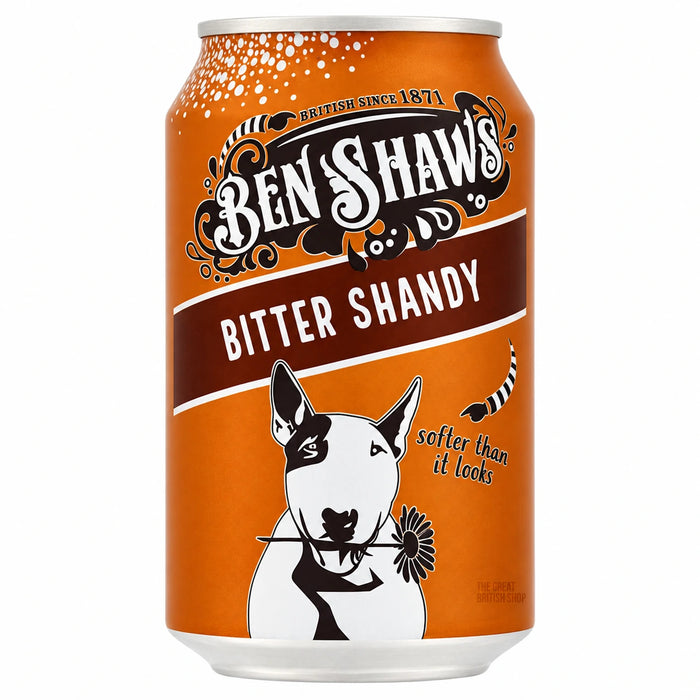 Ben Shaws Bitter Shandy 330ml, front view of the original product packaging.