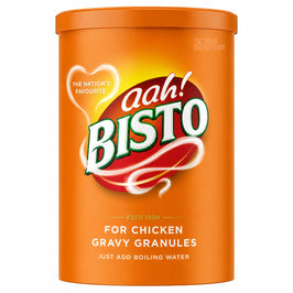 Bisto Chicken Gravy Granules 190g, front view of the original product packaging.