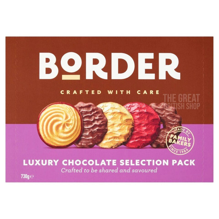 Border Biscuits Luxury Chocolate Selection Pack - 730g imported British grocery product available in Canada