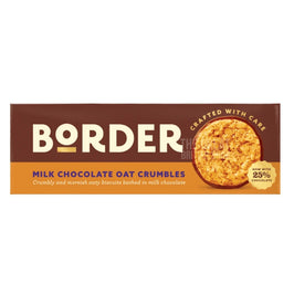 Border Milk Chocolate Oat Crumbles 150g, front of the pack showing a biscuit image.