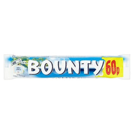 Bounty Coconut & Milk Chocolate Duo Bar 57g: front of the wrapped bar showing the blue pack design.