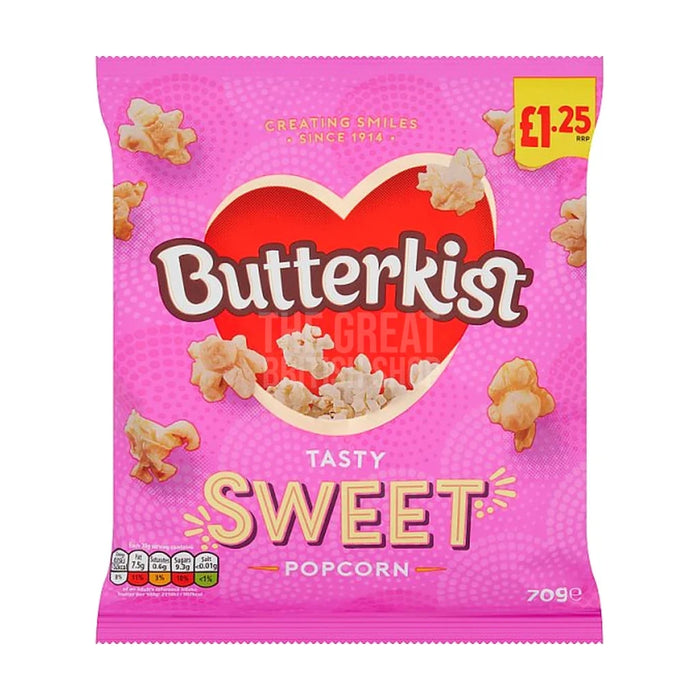 Butterkist Cinema Sweet Popcorn - 70g imported British grocery product available in Canada