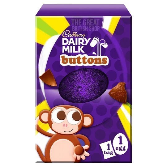 Cadbury Buttons Medium Egg - 128g imported British grocery product available in Canada