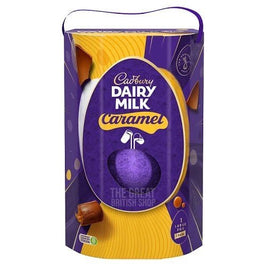 Cadbury Caramel Thoughtful Gestures Egg 245g: front of the box showing the wrapped egg and a bar.