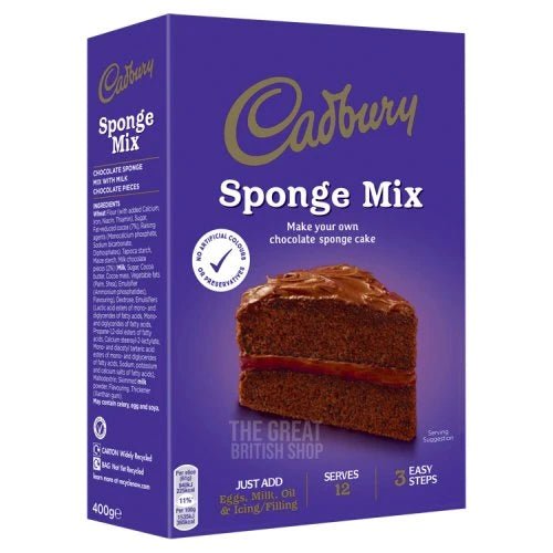 Cadbury Chocolate Sponge Mix - 400g imported British grocery product available in Canada