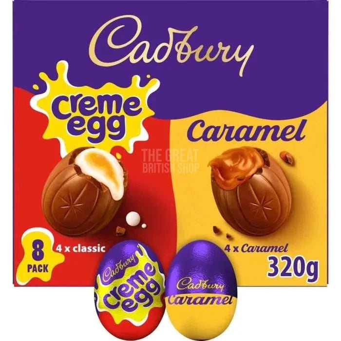 Cadbury Creme & Caramel Egg Mixed 8 Pack - 320g imported British grocery product available in Canada