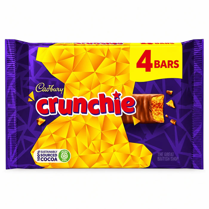 Cadbury Crunchie - 4 pack, front view of the UK packaging