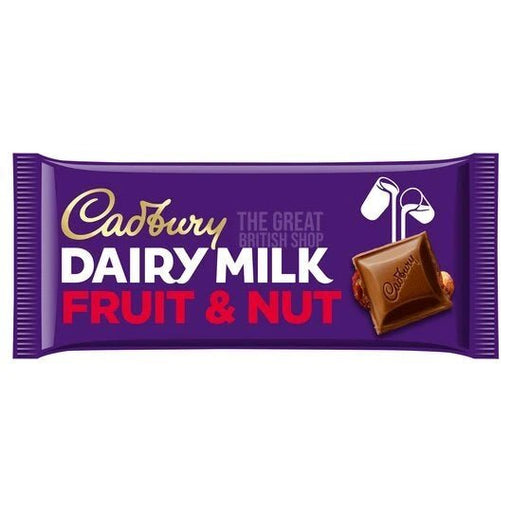 Cadbury Dairy Milk Fruit & Nut - 180g imported British grocery product available in Canada