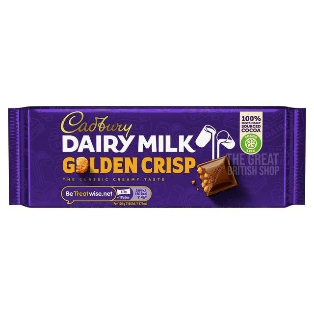 Cadbury Dairy Milk Golden Crips - 54g imported British grocery product available in Canada