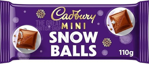 Cadbury Dairy Milk Mini Snowballs Bar - 110g imported British grocery product available in Canada