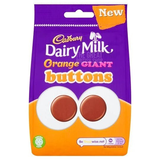 Cadbury Dairy Milk Orange Giant Buttons - 85g imported British grocery product available in Canada