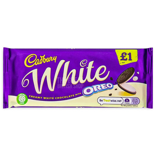 Cadbury Dairy Milk Oreo White Bar - 120g imported British grocery product available in Canada