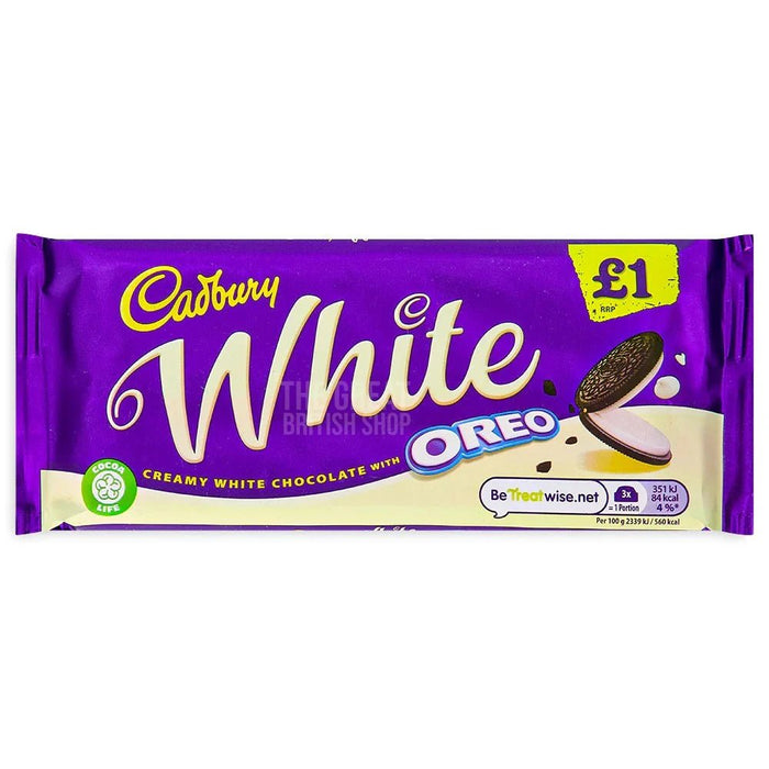 Cadbury Dairy Milk Oreo White Bar - 120g imported British grocery product available in Canada