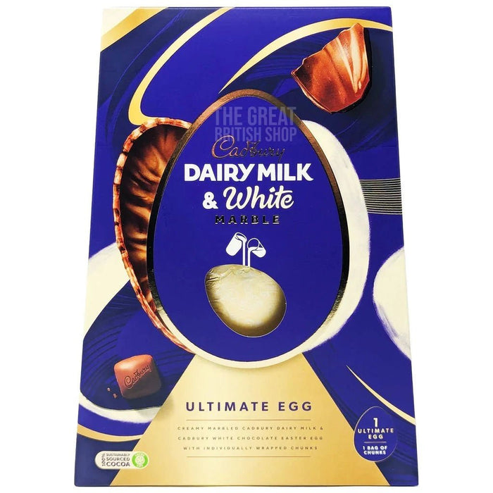 Cadbury Dairy Milk & White Half & Half Ultimate Egg - 372g imported British grocery product available in Canada