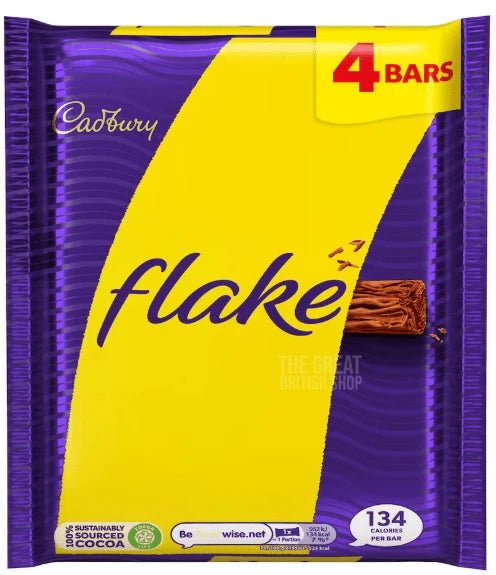 Cadbury Flake 4 Pack - 80g imported British grocery product available in Canada