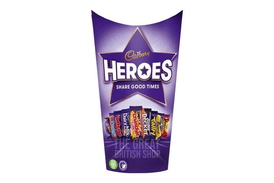 Cadbury Heroes Carton - 290g imported British grocery product available in Canada