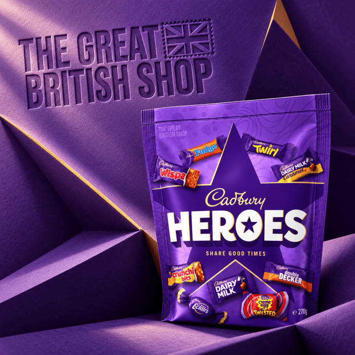 Cadbury Heroes Pouch - 270g imported British grocery product available in Canada