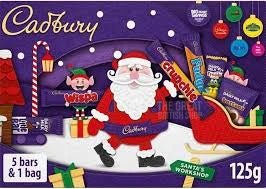 Cadbury Medium Santa Selection Box - 125g imported British grocery product available in Canada