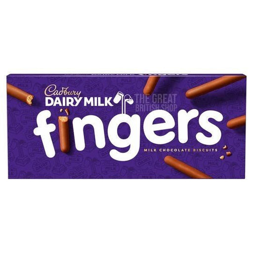 Cadbury Milk Chocolate Fingers Box - 114g imported British grocery product available in Canada