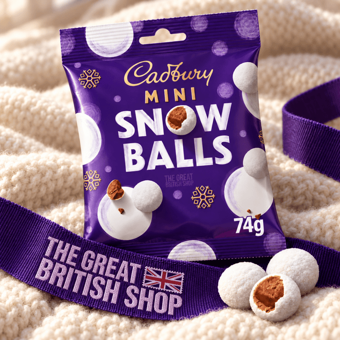 Cadbury Mini Snow Balls - 74g imported British grocery product available in Canada