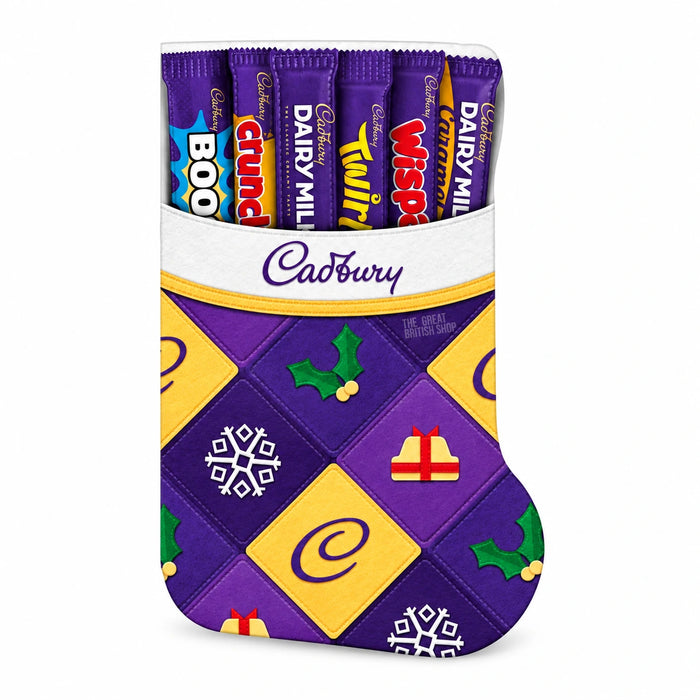 Cadbury Stocking Selection Box 174g, front view of the UK Christmas packaging