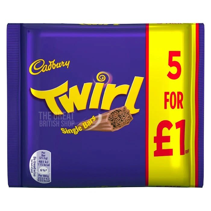 Cadbury Twirl - 5 Pack imported British grocery product available in Canada