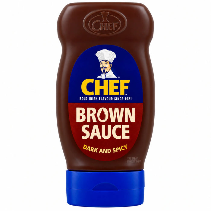Chef Brown Sauce - 385g, front view of the product packaging